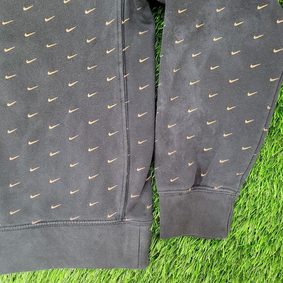 NIKE Swoosh Hoodie Medium 23x25 Baggy Faded Black AOP - Picture 15 of 16